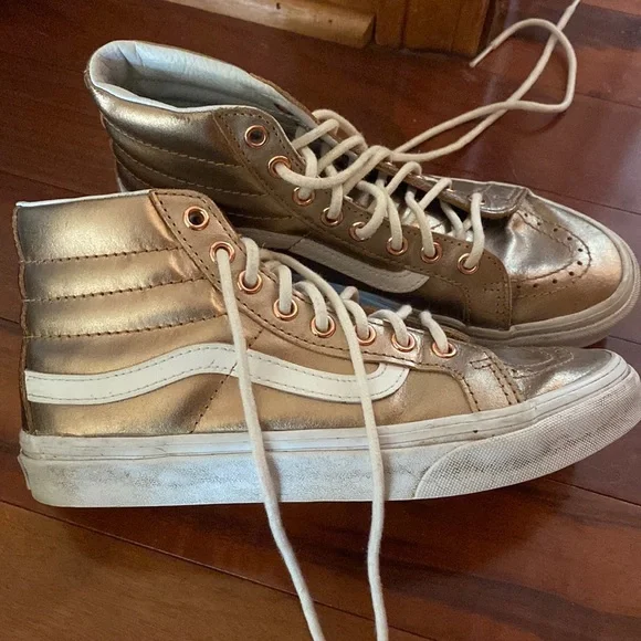 Vans Shoes Rose Gold High Top Womens Vans Size 65 Poshmark